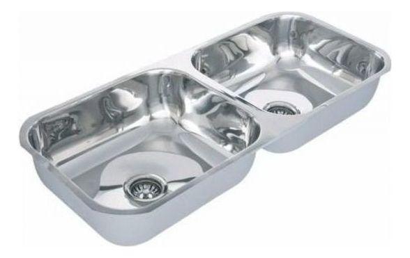 Imagem de Cuba Dupla Aço Inox 430 Polida 84x34x17cm Tecnocuba Polida