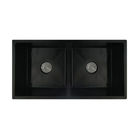 Cuba Dupla Inox de Cozinha Premium - Embutir ou Sobrepor Gourmet 86x44 - Preta Menor preço em Cuba Dupla Inox de Cozinha Premium - Embutir ou Sobrepor Gourmet 86x44 - Preta