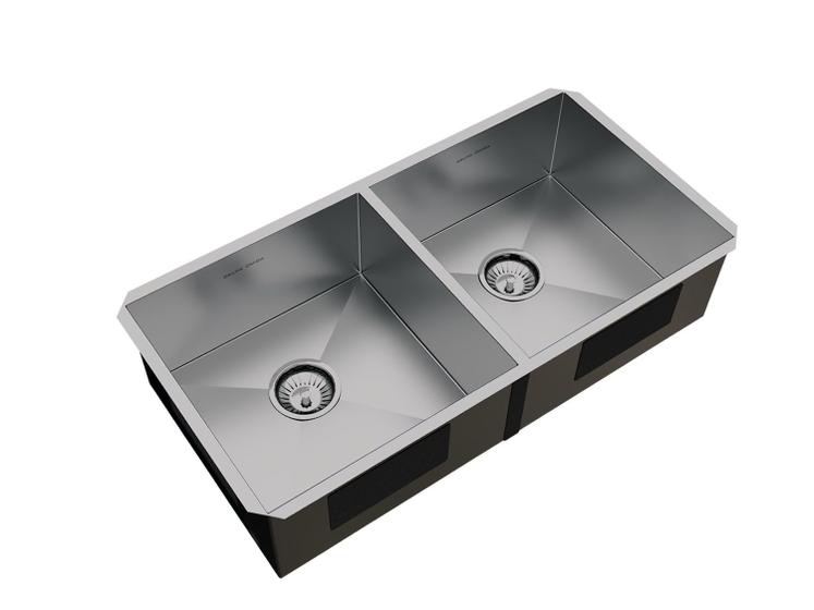 Cuba Dupla Inox Quadrada Pia C/ Válvula 80x40 Embutir Menor preço em Cuba Dupla Inox Quadrada Pia C/ Válvula 80x40 Embutir