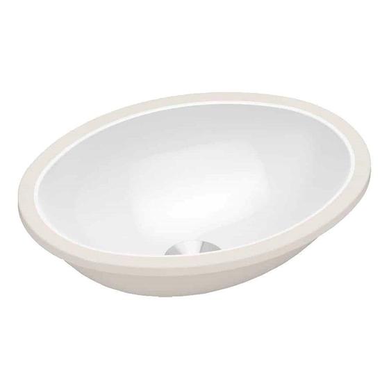 Cuba Embutir Celite Oval 39x30cm sem Ladrão Branco Menor preço em Cuba Embutir Celite Oval 39x30cm sem Ladrão Branco