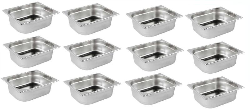 Imagem de CUBA GASTRONOMICA GN 1/2 X 100mm AÇO INOX KIT COM 12 UNIDADES