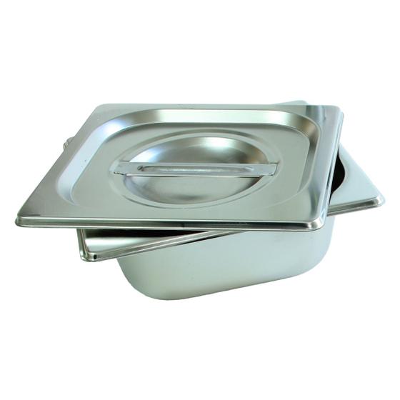 Imagem de Cuba Gastronomica Inox com tampa 1/6x65 Gn Buffet Cozinha