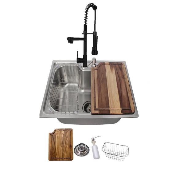 Imagem de Cuba Gourmet 50X40Cm Inox 304 Com Torneira Gourmet E Tábua