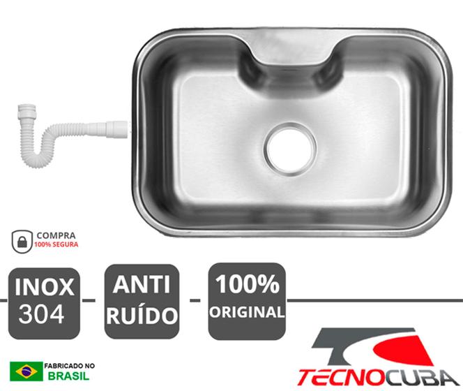 Imagem de Cuba gourmet 60X40X20 (INOX 304) - ESCOVADA + SIFÃO - TECNOCUBA