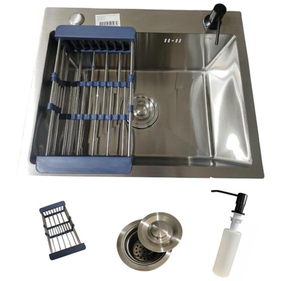 Cuba Gourmet 60x45cm Aço Inox 304 C/Acessórios Completa Pia Cozinha Menor preço em Cuba Gourmet 60x45cm Aço Inox 304 C/Acessórios Completa Pia Cozinha