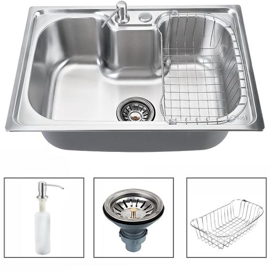 Imagem de Cuba Gourmet Cozinha Aço Inox 304 Com Acessórios 60x42cm Lux