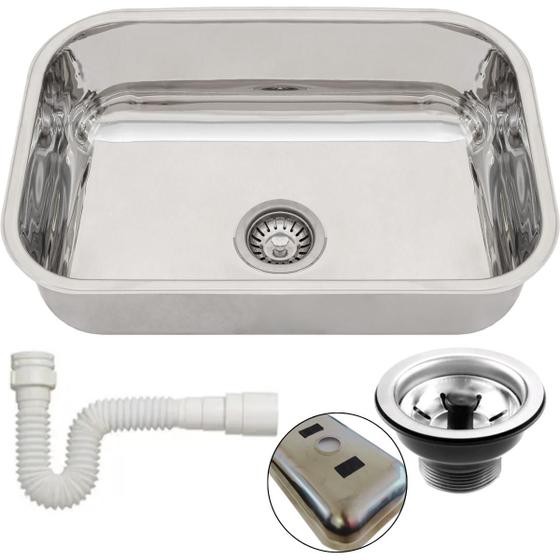 Cuba Inox Cozinha Gourmet 46x30x11 Cm Aço 430 Polido Branox + Válvula + Sifão Com Nf-e é ruim? Cuba Inox Cozinha Gourmet 46x30x11 Cm Aço 430 Polido Branox + Válvula + Sifão Com Nf-e é boa?