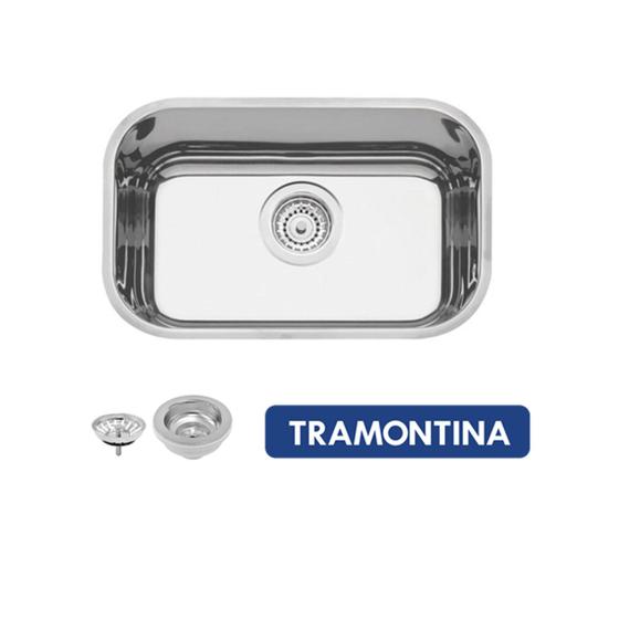 Imagem de Cuba Inox Cozinha Tramontina Prime Alto Brilho N1 47x30x17cm Válvula 4 1/2 Luxo Gratuita