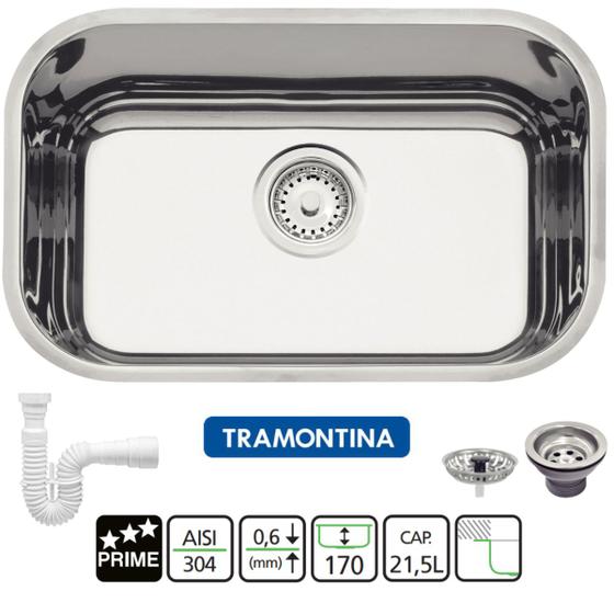 Cuba inox lavínia 47bl tramontina numero 1 com válvula 3.1/2 alto brilho 47x30x17 Menor preço em Cuba inox lavínia 47bl tramontina numero 1 com válvula 3.1/2 alto brilho 47x30x17