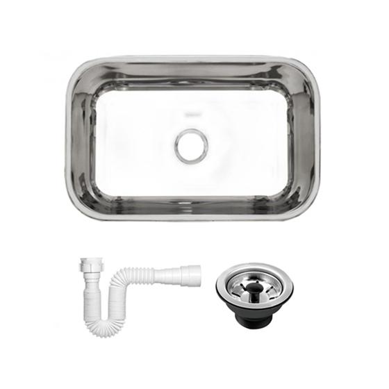 Cuba Inox N2 56x34x14 Tecnocuba com Válvula e Sifão Flexível Gratuitos Menor preço em Cuba Inox N2 56x34x14 Tecnocuba com Válvula e Sifão Flexível Gratuitos