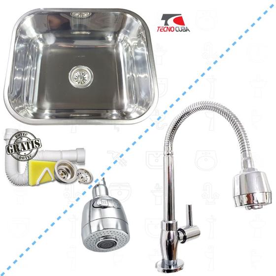 Cuba inox n3 40x34x17cm 430 + torneira gourmet junior Menor preço em Cuba inox n3 40x34x17cm 430 + torneira gourmet junior