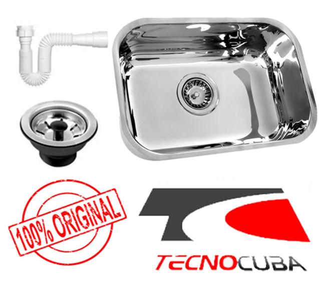 Cuba inox para cozinha n2 56x34x14 com válvula e sifão alto brilho tecnocuba Menor preço em Cuba inox para cozinha n2 56x34x14 com válvula e sifão alto brilho tecnocuba