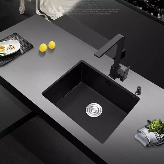 Cuba Inox Preta Cozinha Sobrepor Ou Embutir 50x40cm. Black Menor preço em Cuba Inox Preta Cozinha Sobrepor Ou Embutir 50x40cm. Black