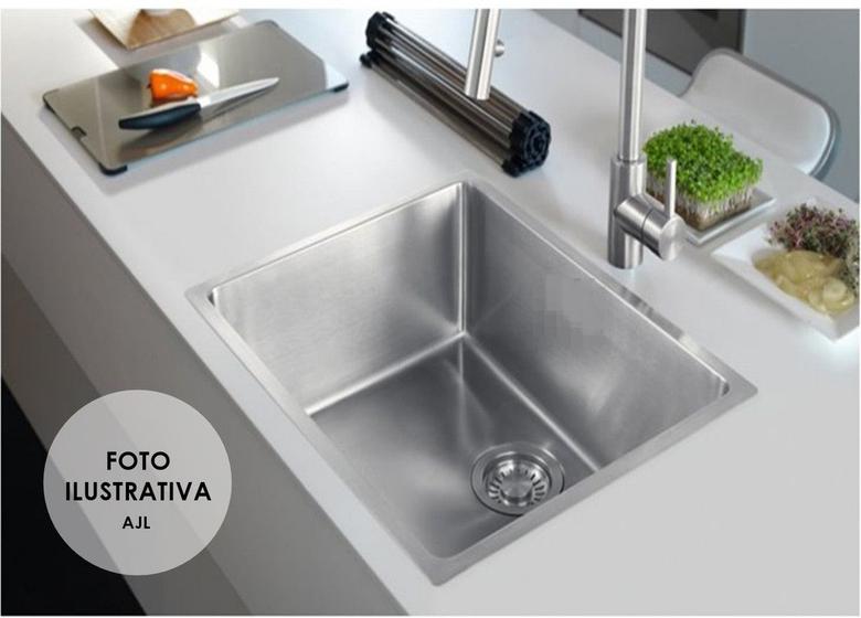 Imagem de Cuba Inox Quadrada Gourmet Calha C Valvula 60 X 40 Pia Umida - Estilo e Funcionalidade para Seu Espaço  AJLstore