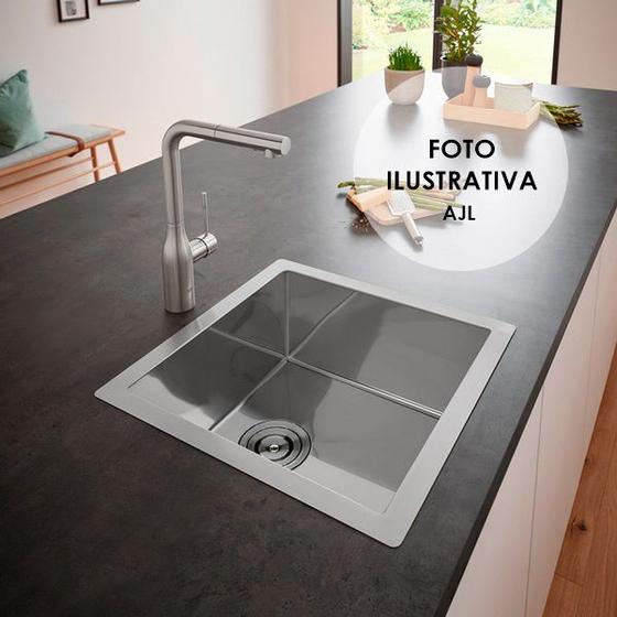 Cuba Inox Quadrada Pia Gourmet Com Válvula 40x40 Cm cozinha moderna Menor preço em Cuba Inox Quadrada Pia Gourmet Com Válvula 40x40 Cm cozinha moderna