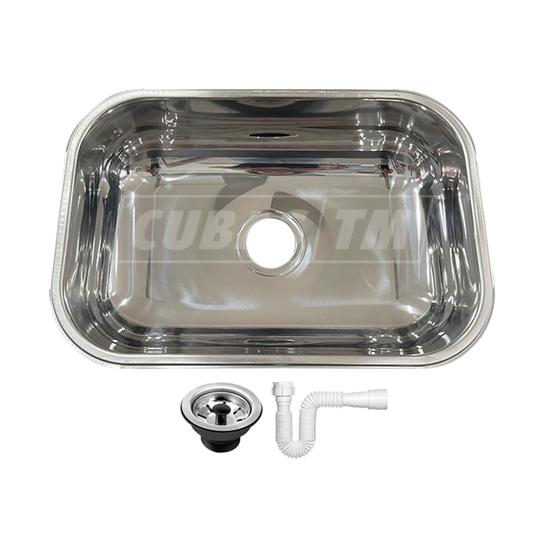 Imagem de Cuba Inox Tecnocuba N1 46x30x17cm com Válvula e Sifão Flexível Gratuitos