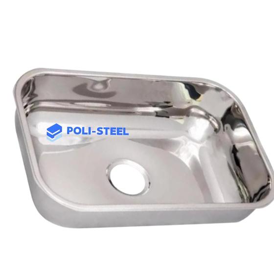 CUBA N1 FUNDA CONICA 0,4 430 FURO CENTRAL 3 1/2'' - 46x30x14 - Poli steel Imagem de CUBA N1 FUNDA CONICA 0,4 430 FURO CENTRAL 3 1/2'' - 46x30x14