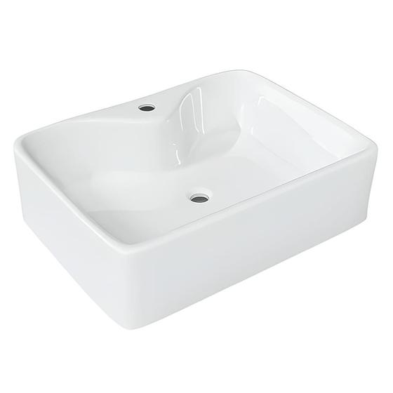 Imagem de Cuba para Banheiro Manplex 1507 Retangular com Mesa 47x37cm Branca
