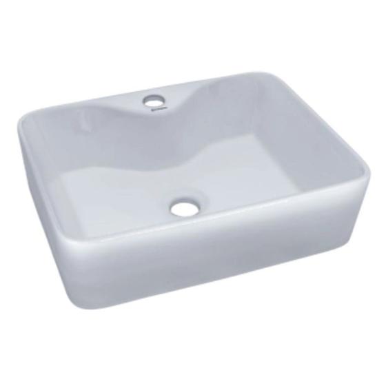 Imagem de Cuba para Banheiro Manplex 1507 Retangular com Mesa 47x37cm Branca