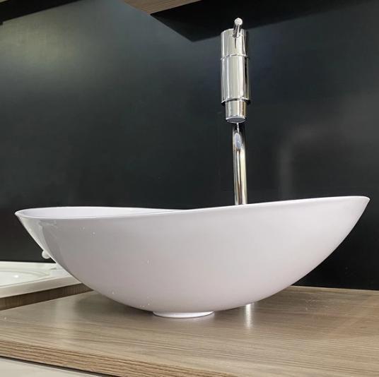Cuba para Banheiro Sobrepor Lavabo Banheiro Branca Canoa Oval 40x30cm Eterfran Menor preço em Cuba para Banheiro Sobrepor Lavabo Banheiro Branca Canoa Oval 40x30cm Eterfran