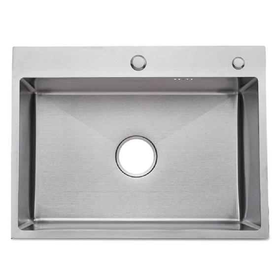 Imagem de Cuba Para Cozinha Aço Inox Retangular 60 Cm - Escovado