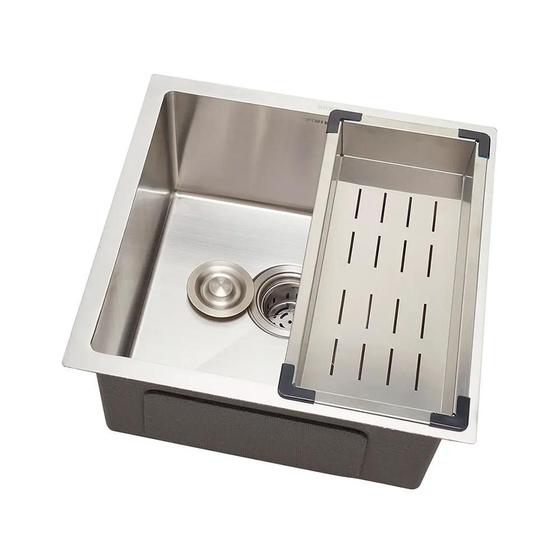 Imagem de Cuba Para Cozinha Gourmet Aço Inox 304 Terena 44x44 cm Pingoo.casa - Prata