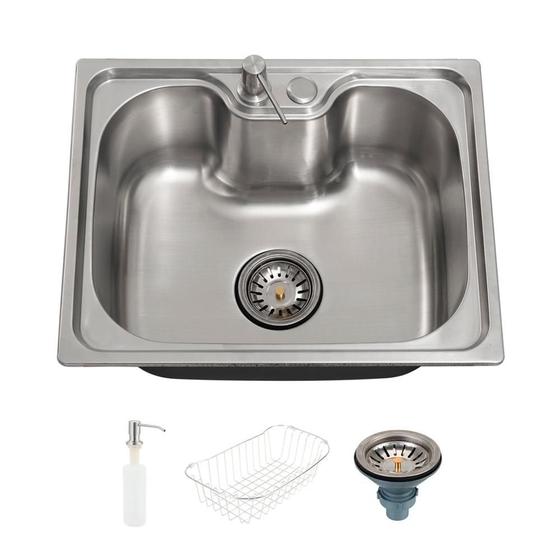 Cuba para cozinha gourmet pia aço inox com acessórios Nawa 50x40 cm pingoo.casa Imagem de Cuba para cozinha gourmet pia aço inox com acessórios Nawa 50x40 cm pingoo.casa