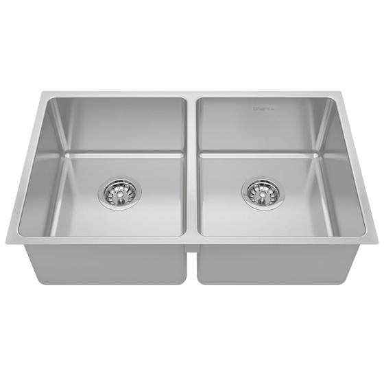 Imagem de Cuba para Cozinha Gourmet Pia Dupla Aço Inox 74,5x44x20cm Acetinado GhelPlus