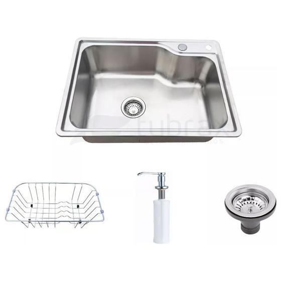 Cuba Pia Cozinha Gourmet Luxo Inox 304 Com Acessórios Tubrax Menor preço em Cuba Pia Cozinha Gourmet Luxo Inox 304 Com Acessórios Tubrax