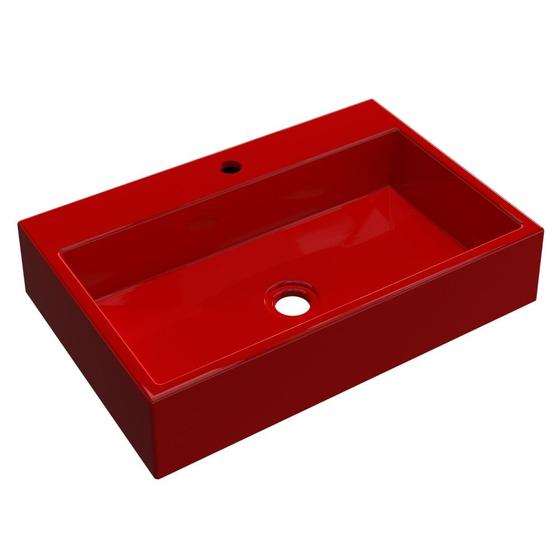 Imagem de Cuba Pia De Apoio Para Banheiro Retangular Florenza RT55 Vermelho C08 - Mpozenato