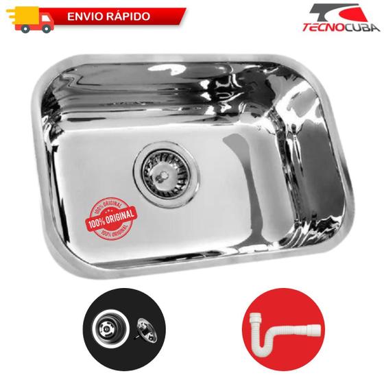 Imagem de Cuba Pia de Cozinha Inox Nº1 46x30x17 Aço Inox 430 Polida Alto Brilho