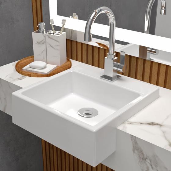Cuba Pia De Semi Encaixe 35x35cm Quadrada Para Banheiro Lavabo Rubelita é boa?