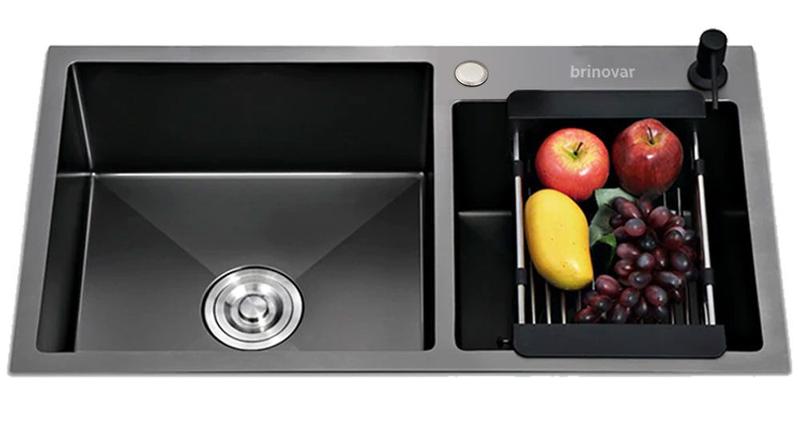 Cuba Pia Gourmet Dupla Preta Cozinha Aço Inox C/ Acessórios Menor preço em Cuba Pia Gourmet Dupla Preta Cozinha Aço Inox C/ Acessórios