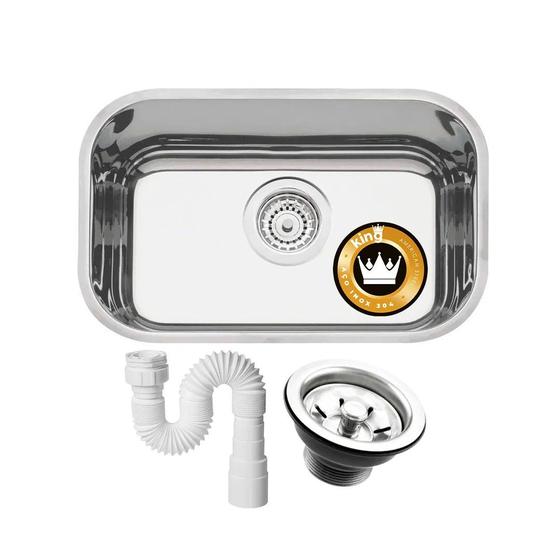 Cuba Pia Número 1 Cozinha Inox 304 American Steel 47x30x19 + Válvula e Sifão Menor preço em Cuba Pia Número 1 Cozinha Inox 304 American Steel 47x30x19 + Válvula e Sifão
