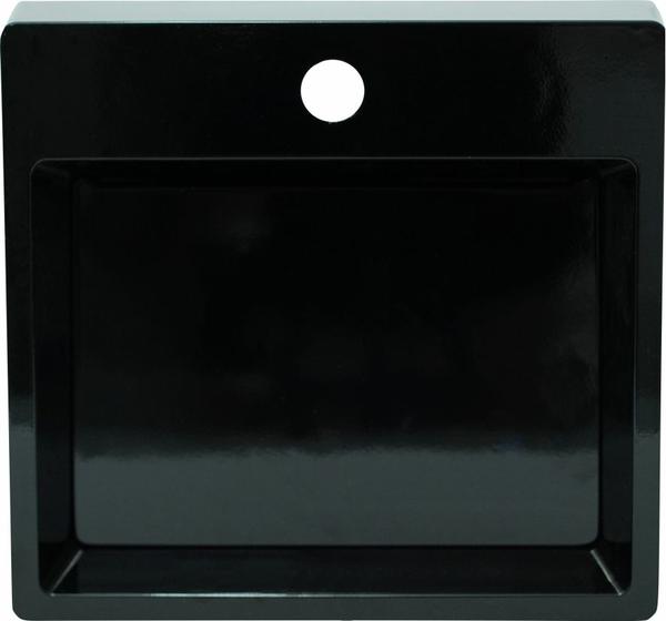 Imagem de Cuba Pia PLATINUM de Apoio/ Sobrepor Preta de Mármore Sintético Quanta 40x37 para Banheiro/ Lavabo