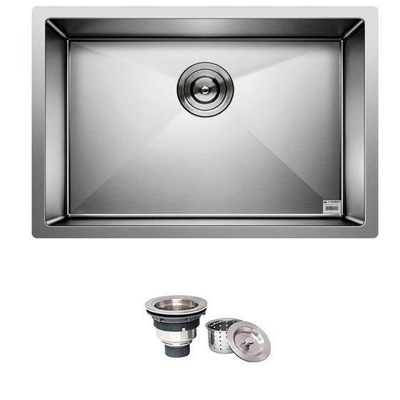 Imagem de Cuba Quadrada Inox 304 Cozinha Pia Embutir Sobrepor Gourmet 60x40 Premium com Válvula