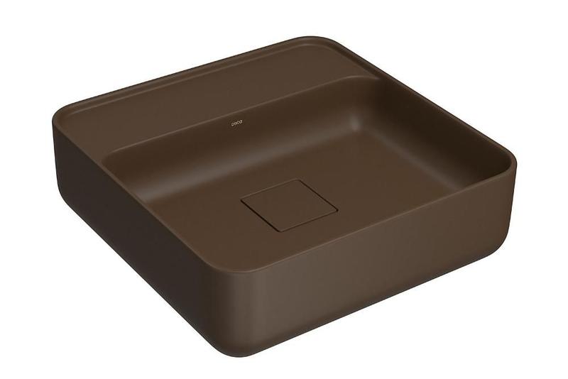 Imagem de Cuba Quadrado Apoio com Mesa 40cm Marrom Deca
