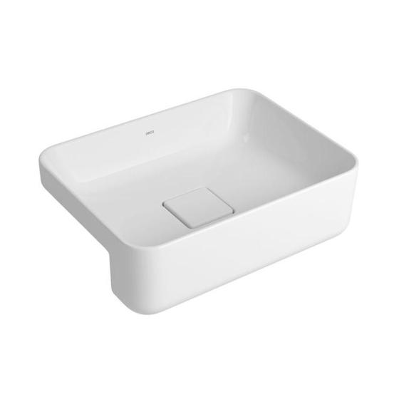 Cuba Semiencaixe Retangular Branco Deca 40cm Menor preço em Cuba Semiencaixe Retangular Branco Deca 40cm