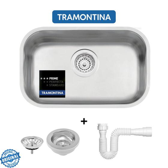 Cuba Tramontina Aço Inox Prime 47x30x17 Número N 1 Cozinha Pia Lavínia Acetinada Fosca com Válvula e Sifão Menor preço em Cuba Tramontina Aço Inox Prime 47x30x17 Número N 1 Cozinha Pia Lavínia Acetinada Fosca com Válvula e Sifão