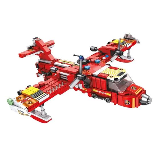 Imagem de Cubic Avião Bombeiros Brigada Incêndio Compatível Outros Blocos de Montar 572 Peças Multikids 25 Formas no Total