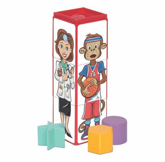 Imagem de Cubinhos 4 Em 1 Expressões Embalagem Caixa - Mercotoys