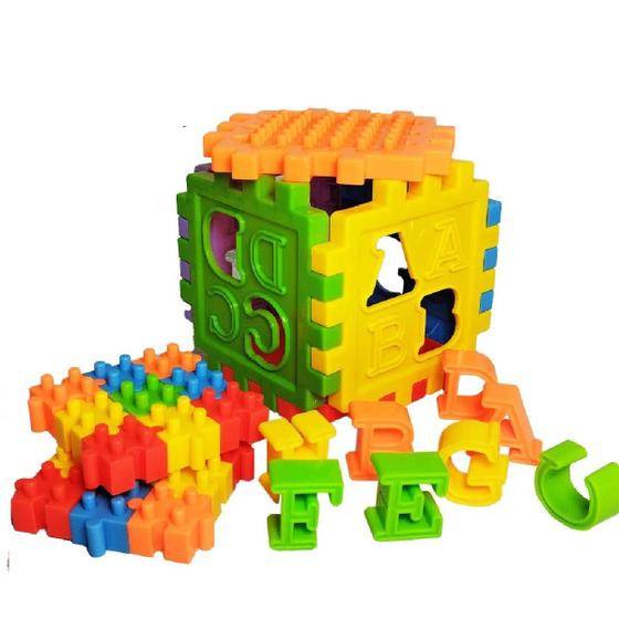 Imagem de Cubo de Encaixe Didático, brinquedo Educativo 10cm Infantil