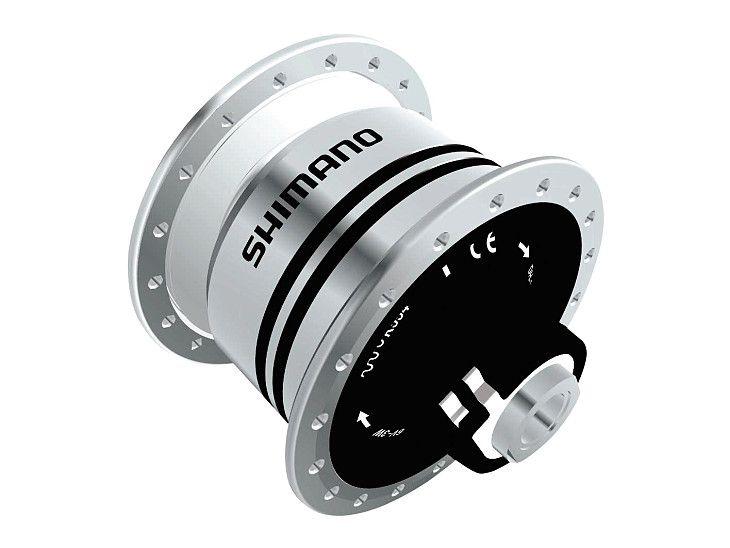 Imagem de Cubo dínamo Shimano DH-T708 6v 3w E-thru QR 8mm (eixo 10mm) center lock prata 32 furos