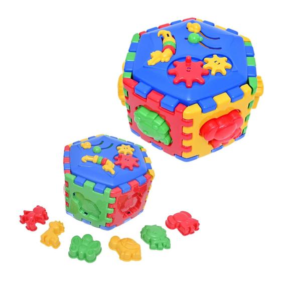 Imagem de Cubo Interativo Caixa Didático Bebê Com Peças De Encaixe