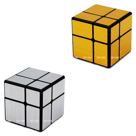 Imagem de Cubo Mágico Mirror Blocks 2x2x2 Qiyi  Dourado + Prata (2 cubos)