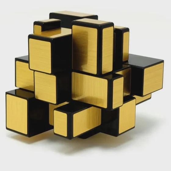 Imagem de Cubo Magico Profissional pro Mirror blocks 3X3X3 Qiyi Dourado Cuber Brasil