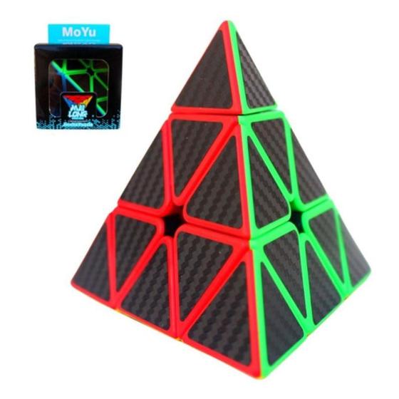 Imagem de Cubo Mágico Pyraminx Pirâmide Triângulo Carbon Profissional