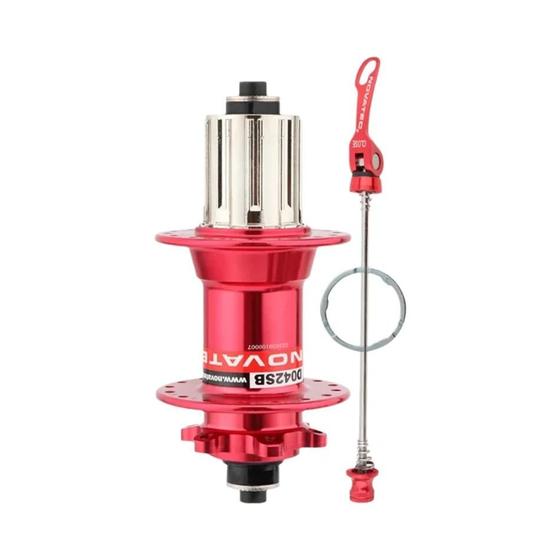 Paire De Moyeux Novatec D041SB Et D142TSBT Rouges Pour Vélo - Disque - Occasion