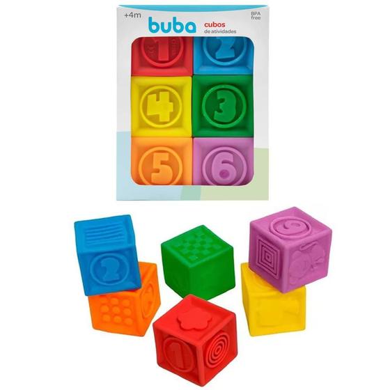 Imagem de Cubos De Atividades De Silicone +6M Kit C/6 Buba