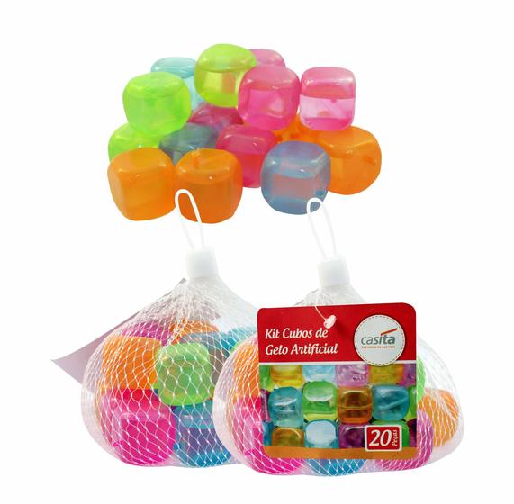 Cubos De Gelo Artificial Reutilizável 20 Formas Coloridas Menor preço em Cubos De Gelo Artificial Reutilizável 20 Formas Coloridas
